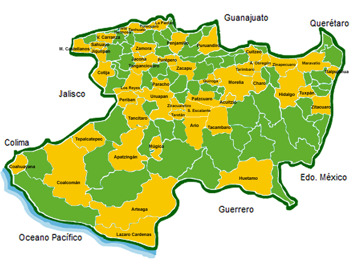 Cojumatlán Michoacán Mapa