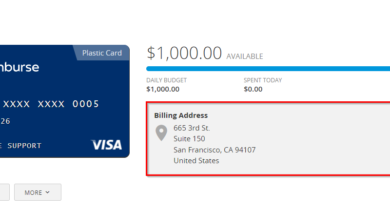 Credit Card With Billing Address