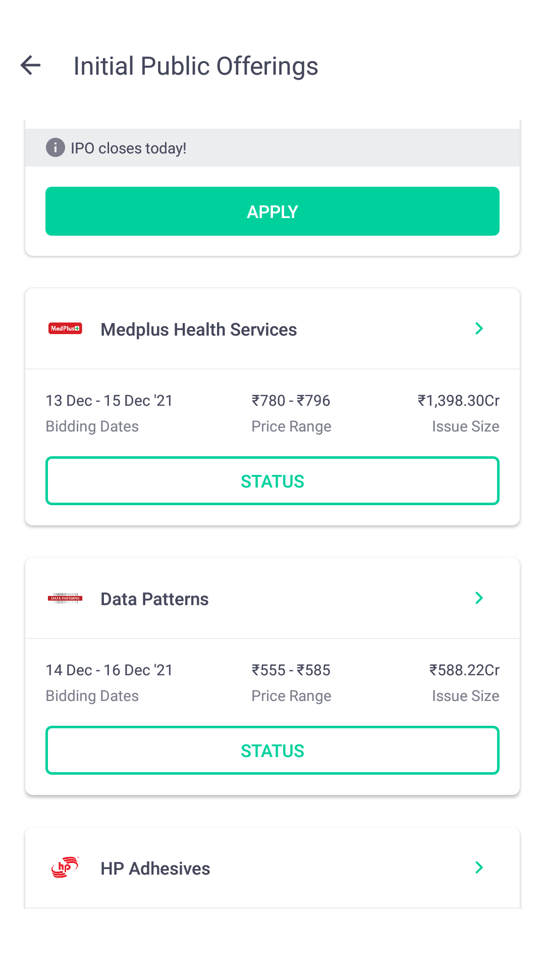 IPO Allotment Status